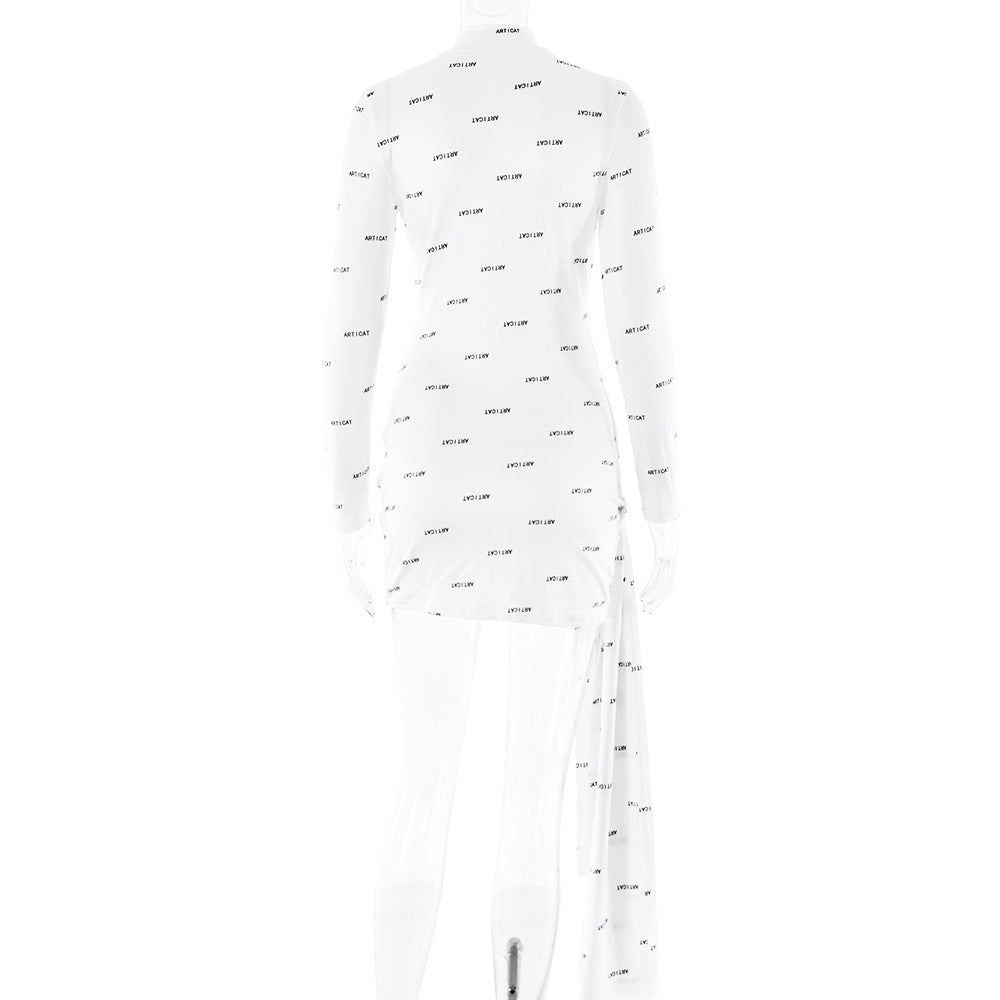 Spring Arrival Dress Sexy Round Neck Long Sleeve Slim Fit Hip Wrapped Short Dress Women