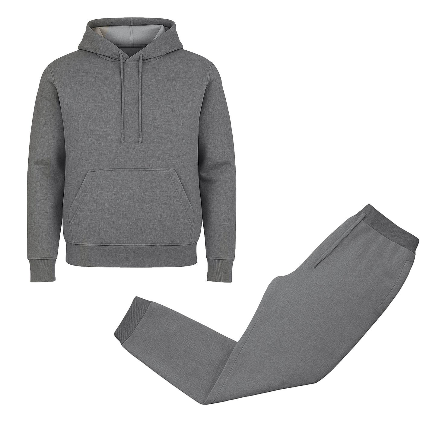 Men's 2-Piece Fleece Pullover Hoodie and Jogger Set: Olive / S