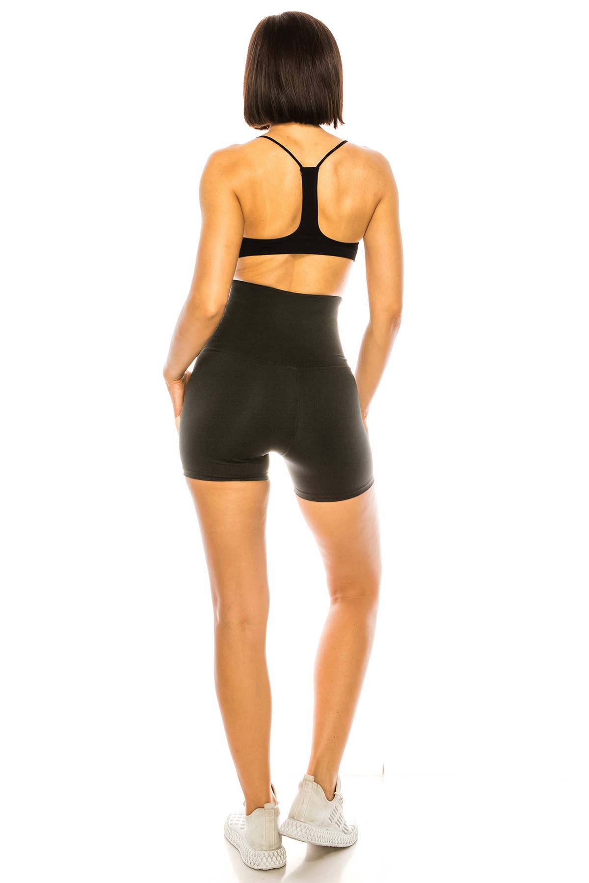 Solid color waist control body shaper shorts