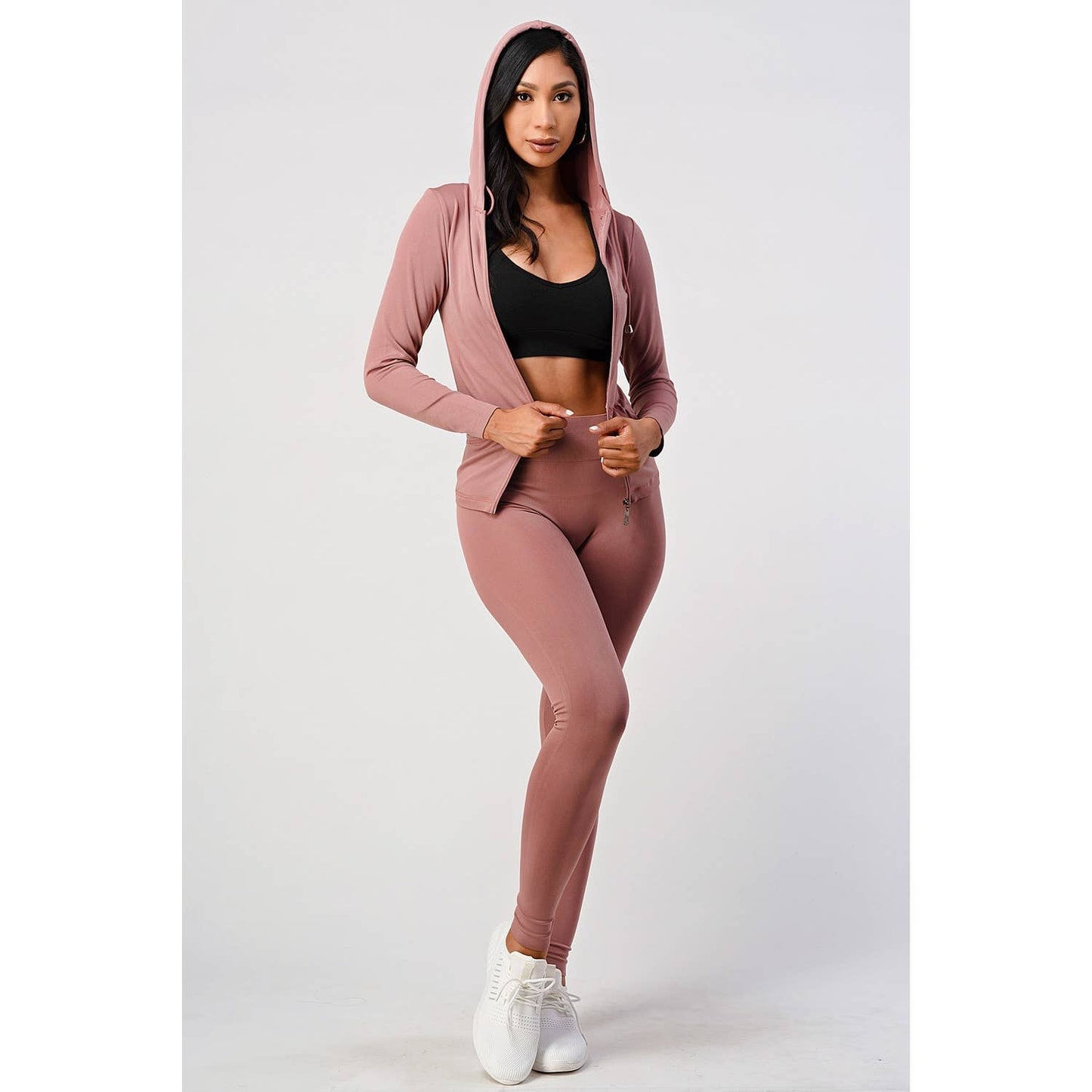 MAUVE HOODIE JACKET AND LEGGINGS SET