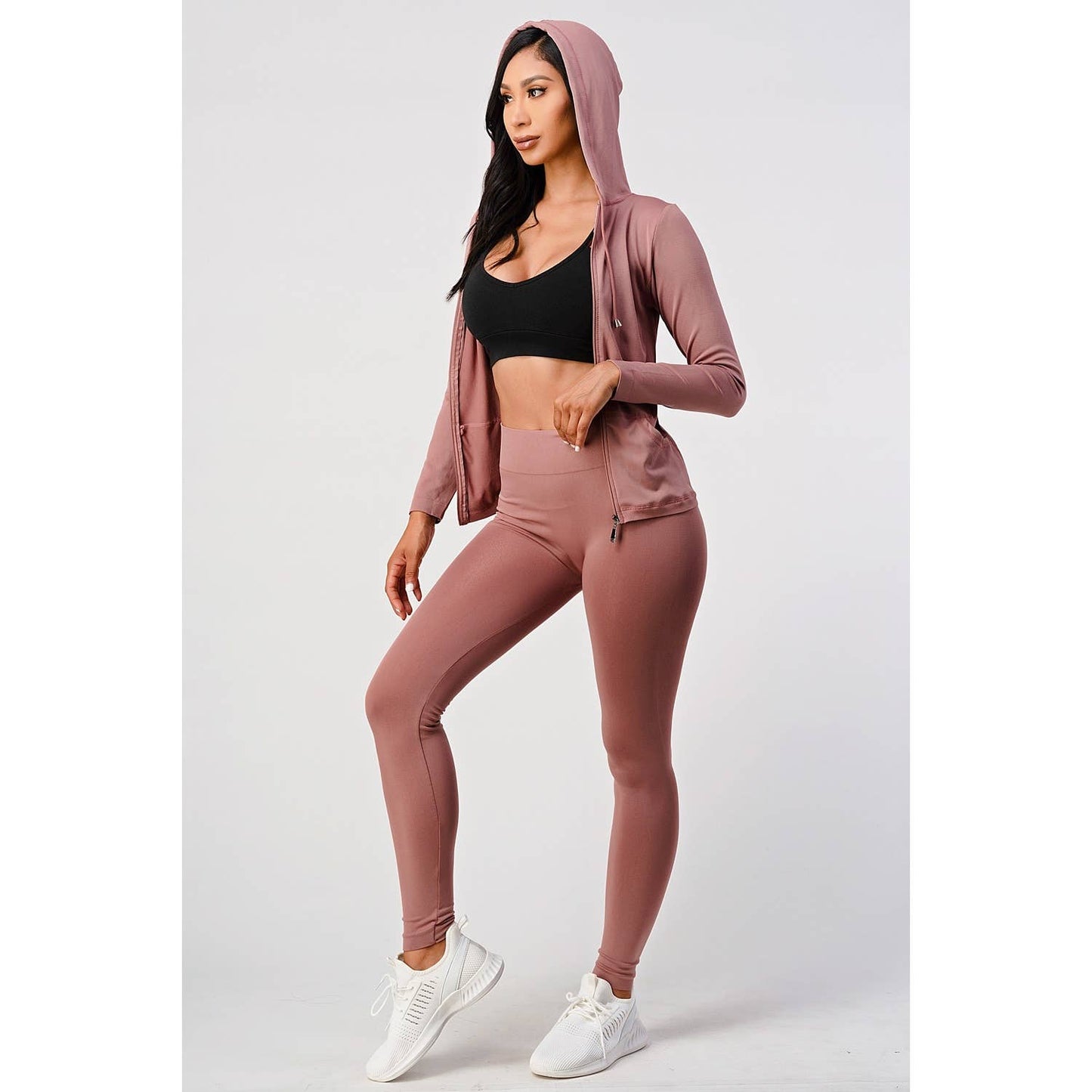 MAUVE HOODIE JACKET AND LEGGINGS SET